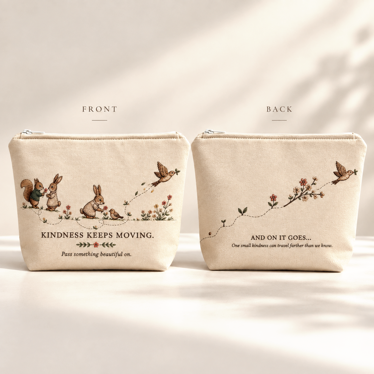 Kindness Keeps Moving Canvas Pouch - Image 3
