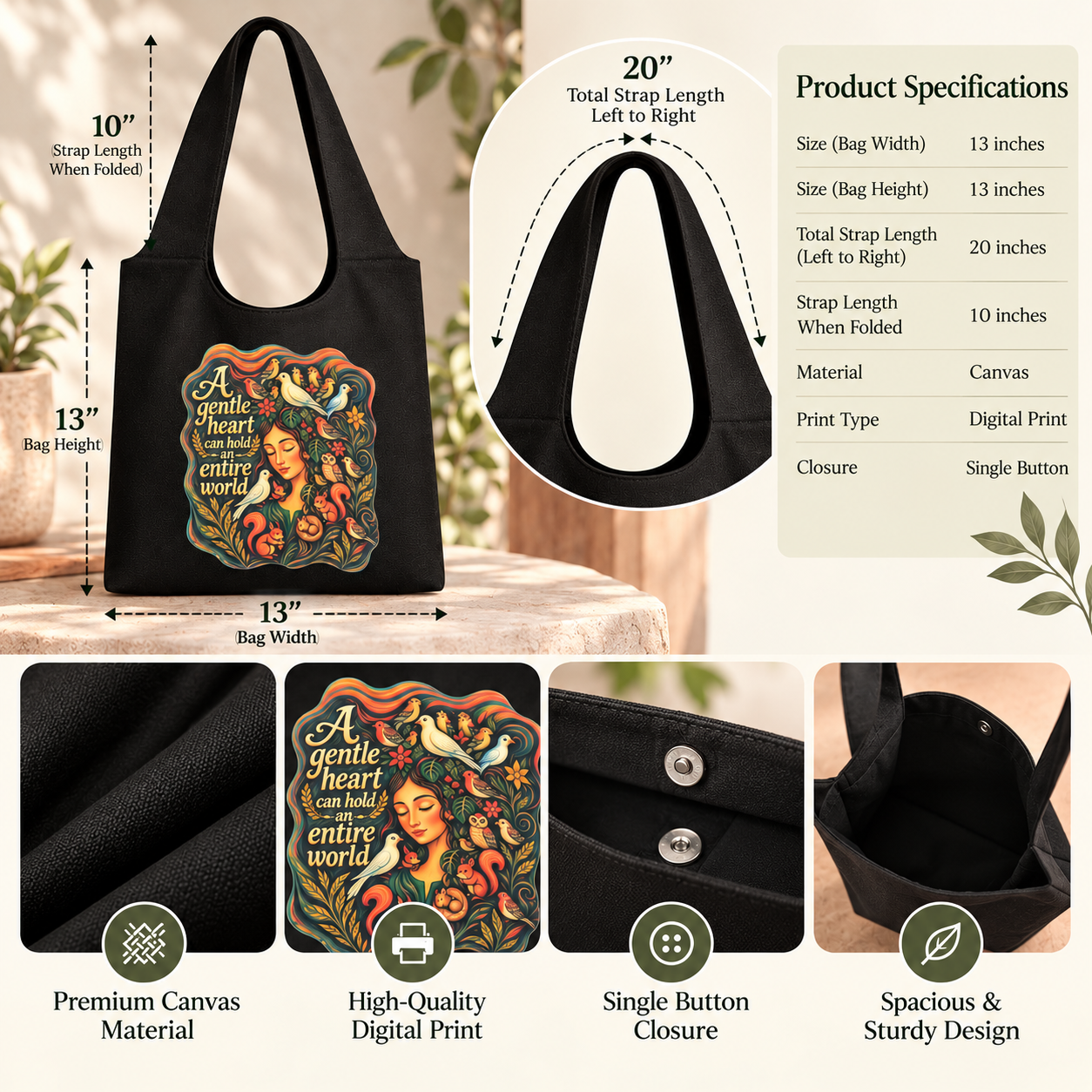 A Gentle Heart Tote Bag - Image 3