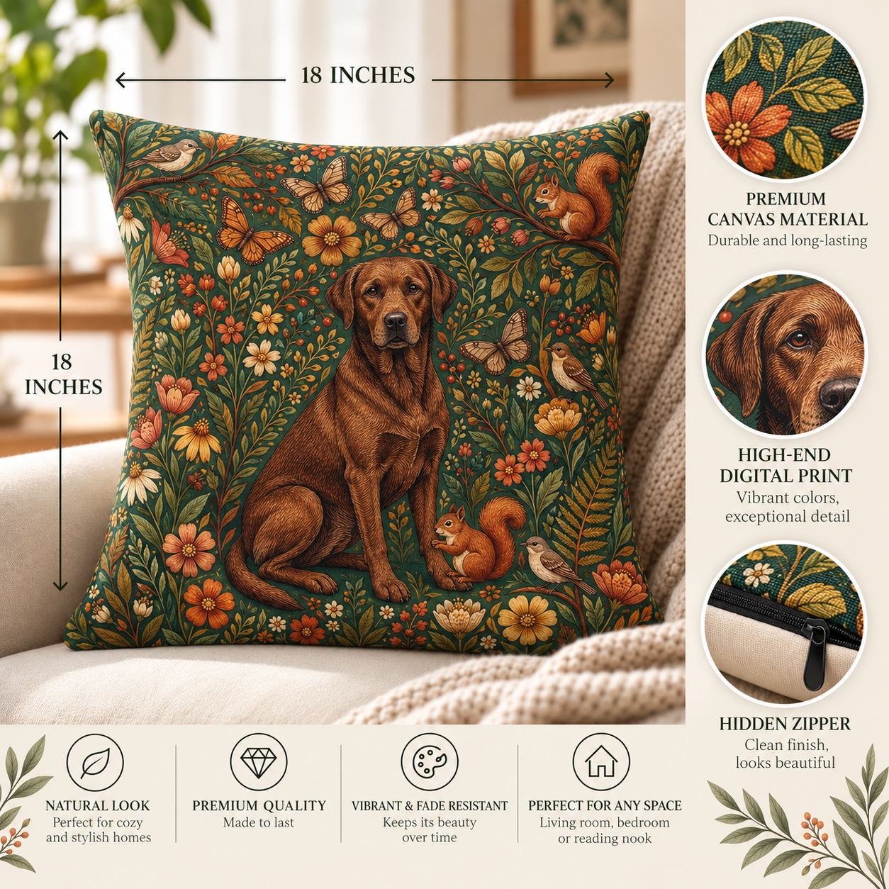 Paws Among Petals Cushion Covers - Image 2
