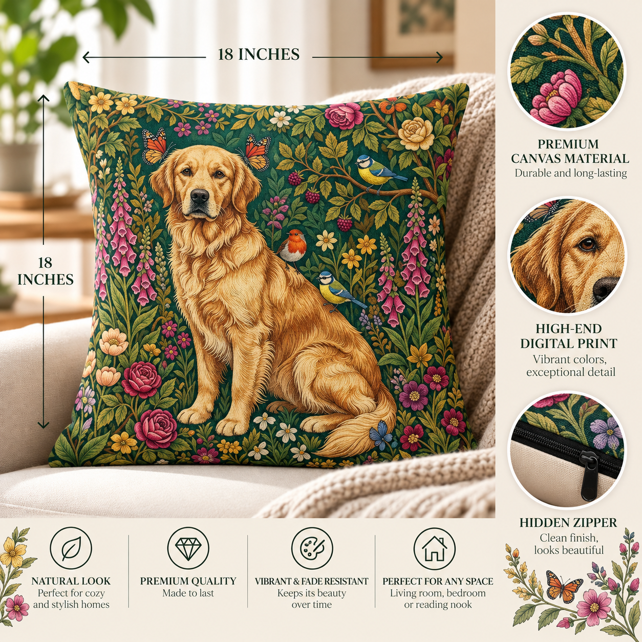 Wildflower Whispers Dog Cushion Covers - Image 3